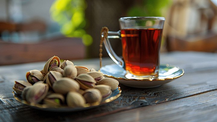 pistachio with tea